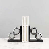2 Pieces Crystal Bookend Sturdy Base Decorative Book Stopper for Bookshelf, Desk
