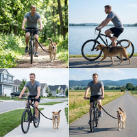 Bicycle Dog Leash Hands-Free Pet Exerciser with Reflective Spring Retractable Lead