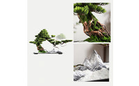 Artificial Evergreen Bonsai Zen Artificial Bonsai Tree Plant Tabletop Scenic for Living Room, Entryway