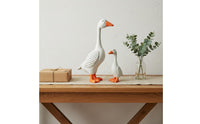Garden Goose Sculpture Lifelike Details White Goose Statue Weather Resistant