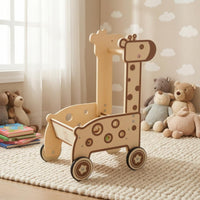 Giraffe Push Pusher Rounded Panels Child Toy Activity Center Nursery Item for Young Children