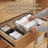 Kitchen Storage & Organisation Baskets for Shelves with Handles, Wire with Removable Textile Liner for Toys and Bathroom