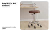 Adjustable Backrest Drafting Stool 360-Degree Swivel for Study Room, Home Users