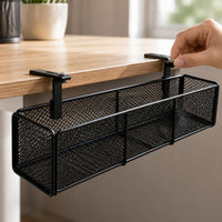 Hanging Desk Basket Rectangular Office Storage Polished Finish