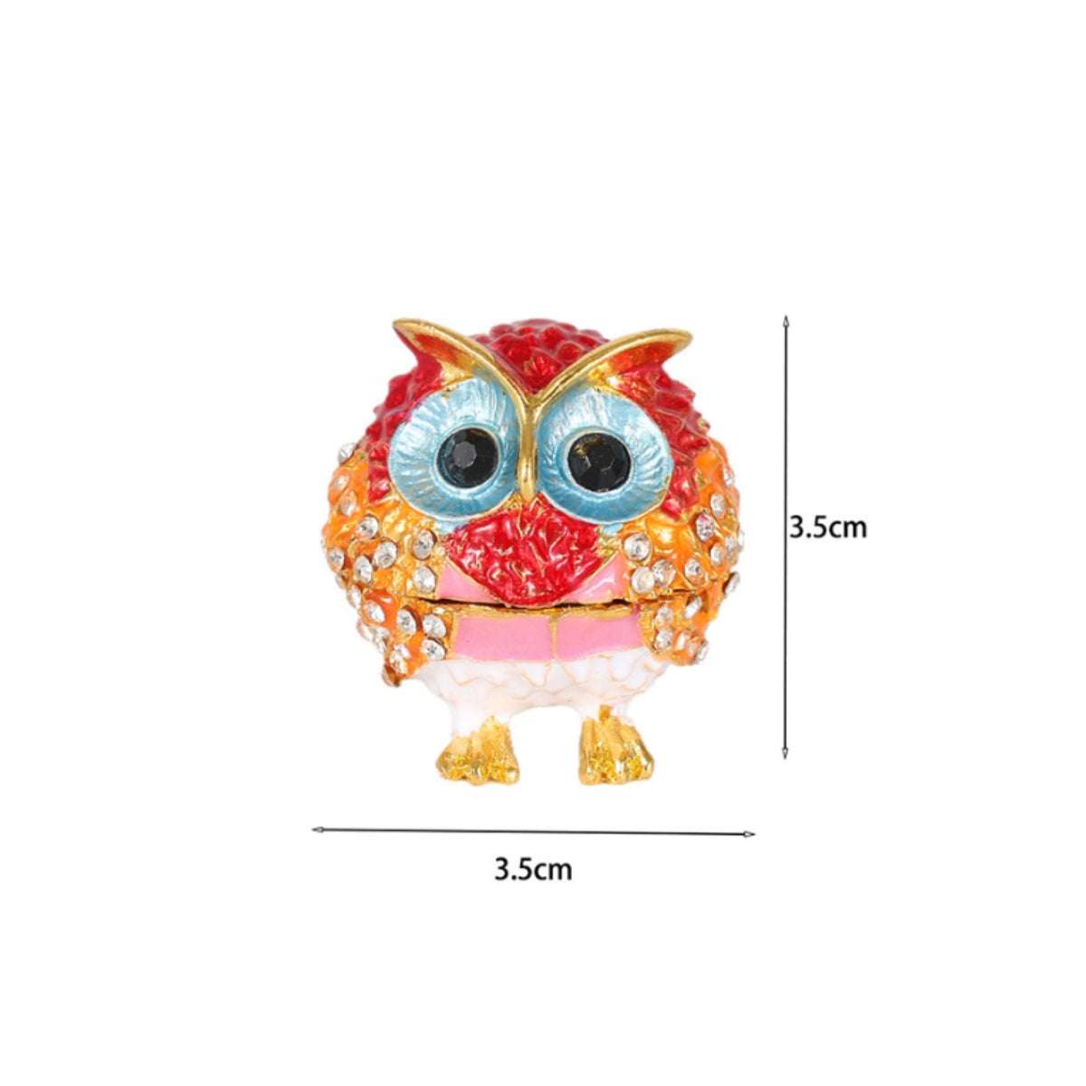 Owl Figurine Trinket Box Faceted Owl Trinket Box Compact