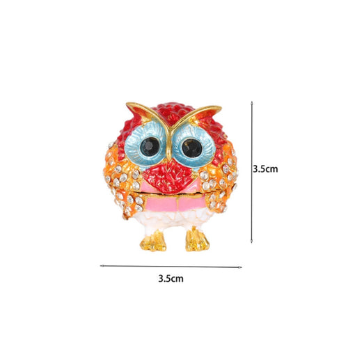 Owl Figurine Trinket Box Faceted Owl Trinket Box Compact
