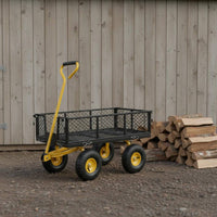 Mesh Garden Wagon Yellow Accents Mesh Side Wagon
