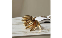 Metal Banana decor Golden Finish-Toned Banana Sculpture Shiny Tabletop Ornament for Coffee Table, Desk, Reading Corner