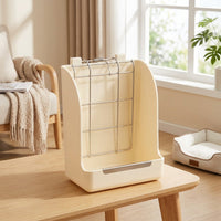Chew Resistant Hay Feeder and Bunny Hay Rack, Fixed Spring Feeder for Chinchilla and Guinea Pig, Top-Hinged Washable Cage Accessory