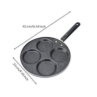 Nonstick 4 Hole Frying Pan Stone Coating 4 Section Egg-Cooking Pan Healthy Cooking Cookware Easy to Clean for Breakfast, Home Kitchen