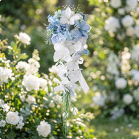 Waterfall Bouquet Faux Cascading Bouquet Authentic-Looking Flowers for Brides, Bridesmaids, Wedding Ceremonies, Outdoor Weddings