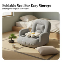 Adjustable Backrest Lounger Multi-Position Lazy Sofa Space-Saving Foldable for Students, Teens, perusing