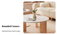2 Pieces Nesting Table Set Round Shape Household Furniture Space-Saving