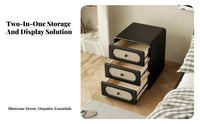 Nightstand with Drawers Space-Saving Household Storage Water-Resistant Surface