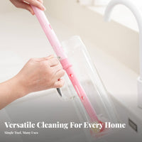 Retractable Cup Brush Portable Long Handle Bottle Brush Food-Grade Bristles Multifunctional Cup Scrubber for Infants, Travel