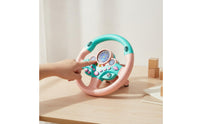 Early Education Copilot Steering Wheel Educational Simulation Driving Toy Interactive Steering Wheel Toy Lights and Sounds for Children, Preschoolers, Toddlers, Travel, Stroller
