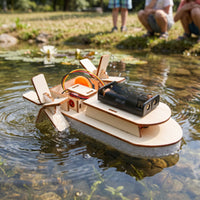 Hands-on Wooden boat Model STEM Educational Toy Science Experiments Boat