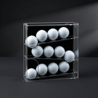 Display Box with Slanted Tracks Clear Golf Ball Display Box Space-Saving Golf Ball Holder for Collectors, Pro Shop
