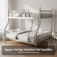 Rust-Proof Stainless Steel Bunk Bed Space-Saving Adult Bunk Bed Easy Assembly No Box Support Needed for Students, Roommates, Dormitory, Shared Room, Hostel, Apartment