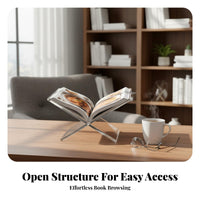 Acrylic Book Stand Hands read Book Holder Display Easel Modern Minimalist Design Cookbook Recipe Stand Rack for Students, Cooks, Kitchen