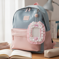 DIY Lace Plush Card Holder for 3-inch Photos and Badges, Ins-style Storage