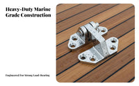 316 Stainless Steel Boat Hinge Sturdy Duty Compartment Door Hinge Mirror Polished Finish for Yacht Owners