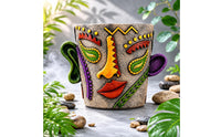 Face Planter Multicolor Resin Planter Rustic Finish