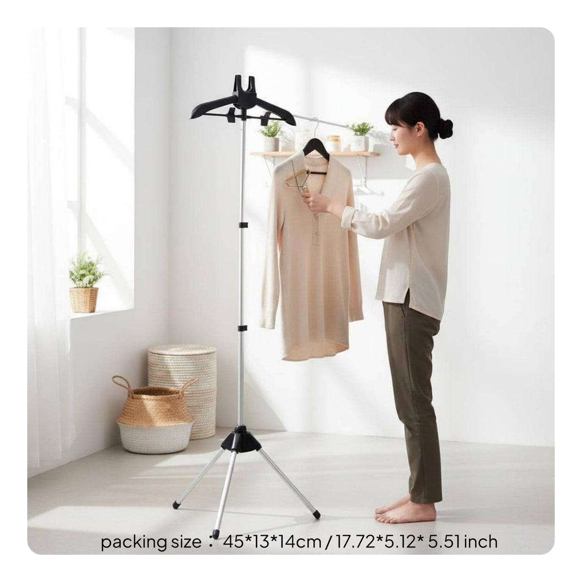 Adjustable Garment Steamer Stand Handheld Steamer Stand for Travel