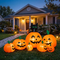 Yard Inflatable Cat on Pumpkin Outdoor Inflatable Pumpkin with Cat Holiday Lighted