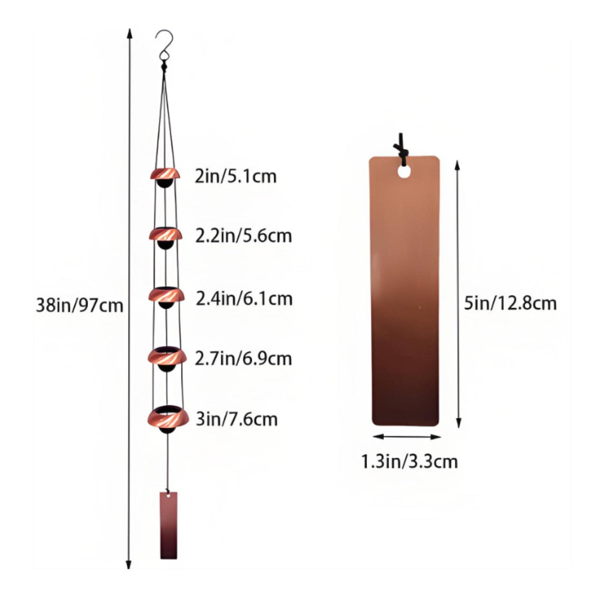 Pagoda Wind Chime Japanese Design Outdoor Decor Soothing Sound for Garden