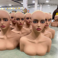 欧美热销假发头模 半身双肩假发模特头假人展示头模支架mannequin