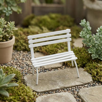 Slatted Metal Bench Tabletop Miniature Decor Compact Size