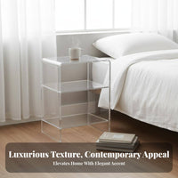 Clear Bedside Cabinet Luxury Design Transparent Accent Stand High-End