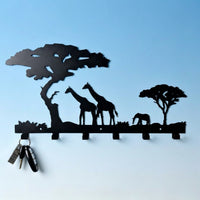 Key Holder for Wall, Matte Black Key Hooks, Heavy Duty Iron Key Rack with 6 Hooks, Decorative Wall Mounted Key Organiser for Small Flats