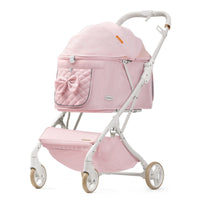 Foldable Pet Stroller Breathable Pet Stroller with Storage Basket Dog Pram Compact Lightweight for Small Dogs, Walks