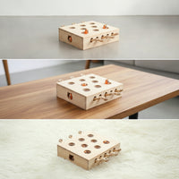 Cat Puzzle Box Solid Wood Wooden Cat Puzzle Sturdy for Indoor Cats