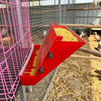 Automatic Quail Feeder Trough with Anti-Scratch Bar, No Waste Small Bird Feeder for Aviary Cage, Multi-Hole Compartment for Chicks and Fowl