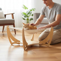 Feline Lounger Bed Open Weave Pet Furniture Elevated Design