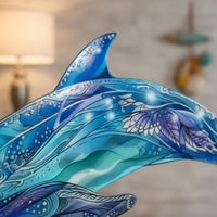 Metal Dolphin Wall Art Vivid Colors Metal Dolphin Art Indoor Outdoor Use