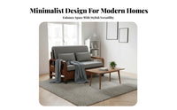 Space-Saving Pull-out Sofa Bed Multi-Functional Extendable Couch Bed Two-Way-Use Pull out Sleeper Sofa Easy Assembly for Small Apartment Dwellers, Families, Homeowners, Living Room, Home Office