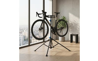 Bike Stand Space-Saving Bike Stand with Hooks Compact for Cyclists, Riders, Repair, Garage, Display
