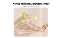 Drill-No-Drill Installation Wall Mounted Hanger Rack No Drilling Required Retractable Hanger Organizer Space-Saving for Balcony, Closet