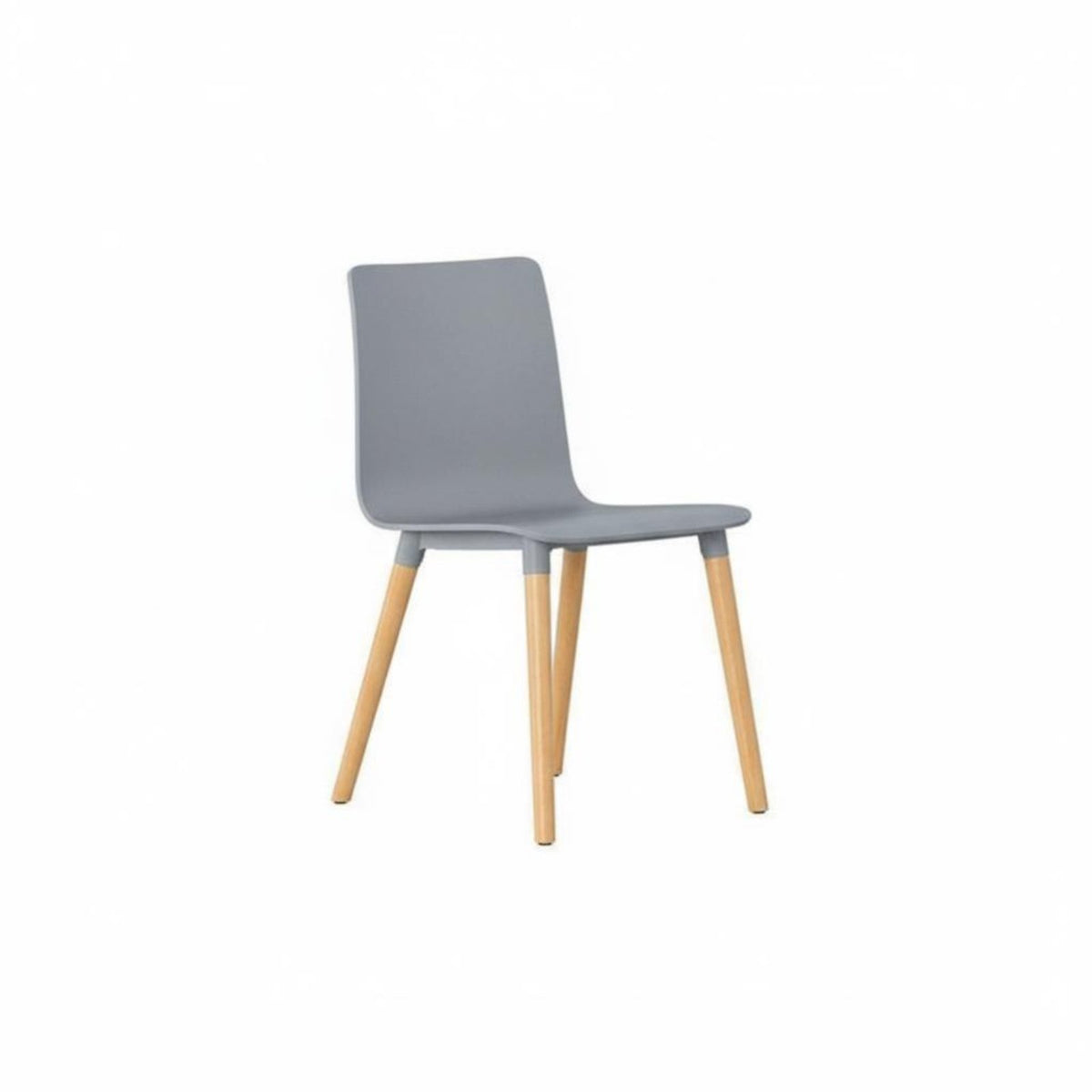 Molded Shell Chair with Wood Legs Nordic Design Dining Seat Easy Assembly Floor Protection Feet for Living Room, Reception Area