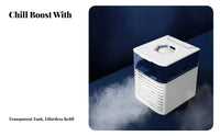 Cools and Humidifies Mini Air Conditioner Fan Humidifier Function Desktop Air Cooler Adjustable Vents for Office Workers, Dorm Room, Bedroom
