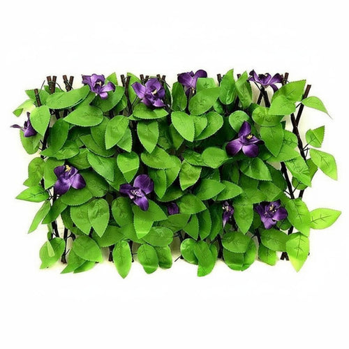 Fake flower Fence Outdoor Decoration Faux Hedge Wall Panel Realistic Look Leaf Privacy Screen for Courtyard, Balcony