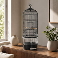 Round Bird Enclosure Easy to Clean Large Parrot Enclosure Wide Bar Spacing