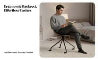 Armless Rolling Task Chair Low spine Support Armless Rolling Chair for Dorm Room