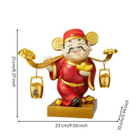 Caishenye Statue Decorative Wealth Deity Statue Auspicious Deity of Prosperity Figurine for Homeowners, Living Room, Entryway
