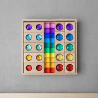 40 Pieces Acrylic Blocks Educational Translucent Colorful Cubes Jewel-Like Jewels Color Sorting Block Set for Preschoolers, Kindergarten, Playroom