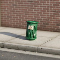 1/64 Scale Trash Can Highly Detailed 1/64 Scale Garbage Can Weathered Finish Resin Diorama Props for Hobbyists